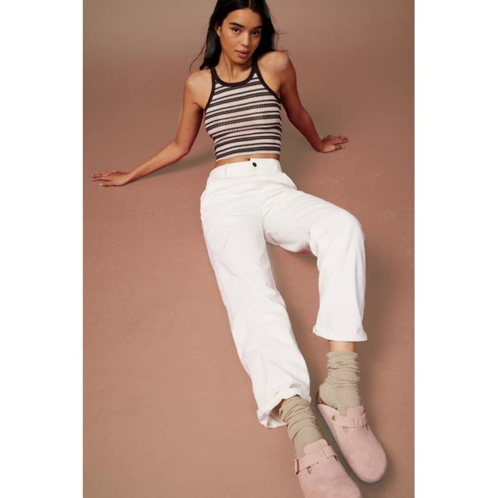 nwt DICKIES Baggy Canvas Carpenter Pants in Cream Size 4